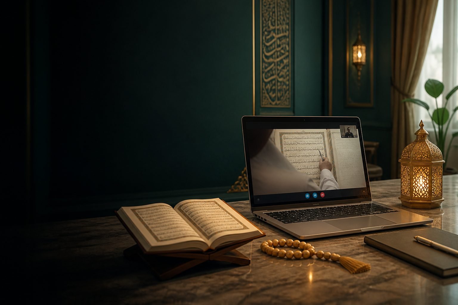Live online Quran class desk